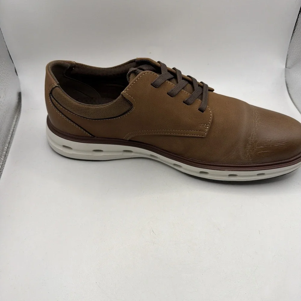 Lands End Sport Oxford Dark‎ Tan And White. Size 11